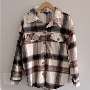 Blu Pepper WARM THICK Shacket Jacket Warm Button Up Shirt w Pockets Coat